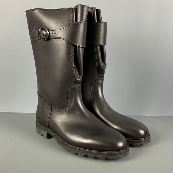 PAUL STUART Size 8 Brown Solid Leather Pull On Boots - Picture 1 of 1